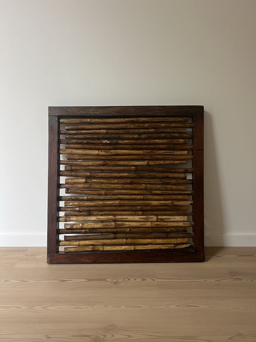 Quadro de madeira e bambu