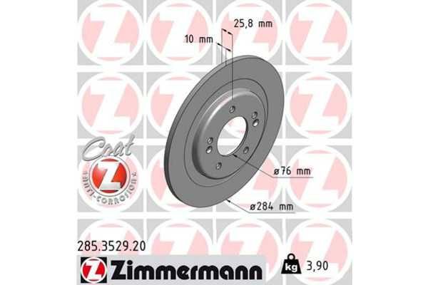 ZIMMERMANN 285.3529.20/0202 TYŁ Tarcza hamulcowa tył Hyundai i30