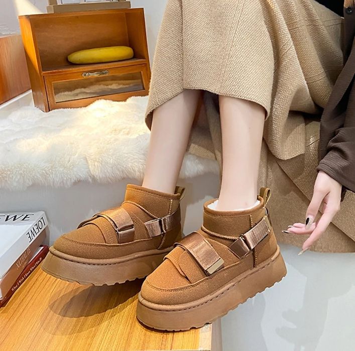 РОЗПРОДАЖ Уггі жіночі зима коричневі низькі екозамш 36