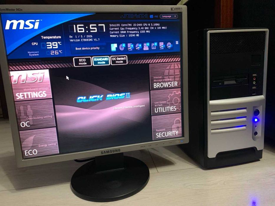 Персональный компьютер, настольный Пк 4 ядра 4 потока, 10гб ОЗУ