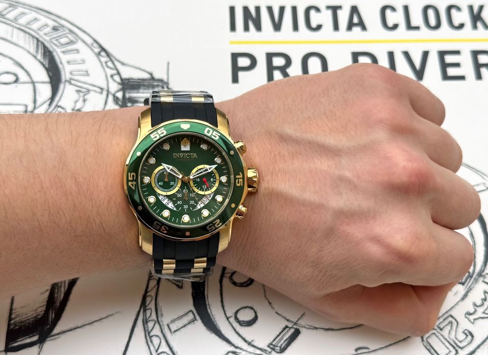Годинник Invicta 6984 Pro Diver Scuba Green Gold 48 mm. 100 MT.