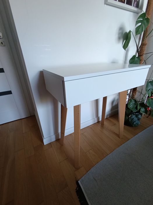 Toaletka/konsola scandi Boho biała drewno