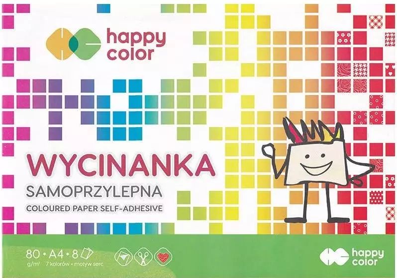 Papier Kolorowy A4 Samoprzylepny Happy Color Pakiet 10Sztuk. Nowy Produkt