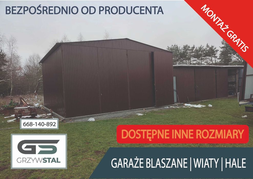 Garaż blaszany Schowek - Magazyn Wiata - Hala Stalowa - GRZYWSTAL