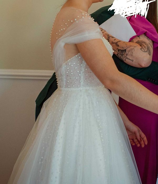 Suknia ślubna Madonna Milla Nova Elsa S 34/36 z perełkami