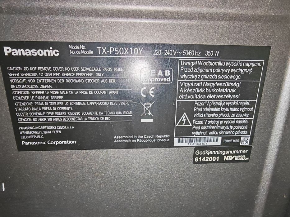 Panasonic TX-P50X10Y