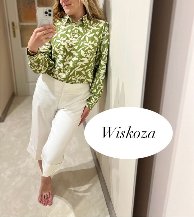 Koszula szeroka oversize wiskoza na lato z