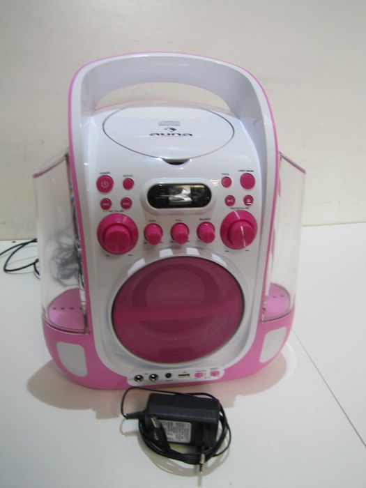 Zestaw karaoke dla dzieci CD USB MP3 strumień wodny LED Auna