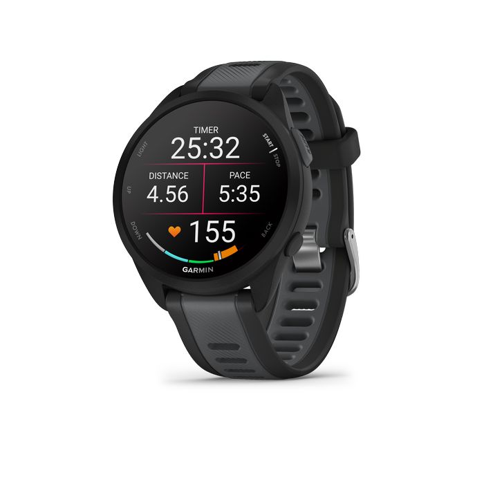 Relógio conectado gps de running garmin forerunner 165 preto/cinzento