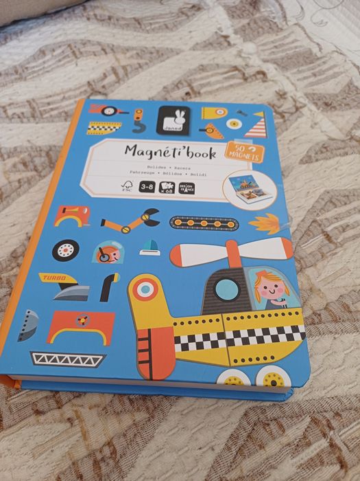 Магнітна книга, пазли ,3+, транспорт ,самолет, экскаватор