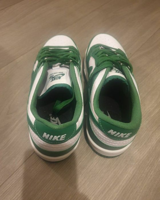 Buty wiązane sportowe NIKE Dunk zielone białe