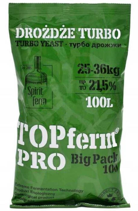 Drożdże gorzelnicze TOPferm PRO BigPack na 100L 25-28 kg cukru