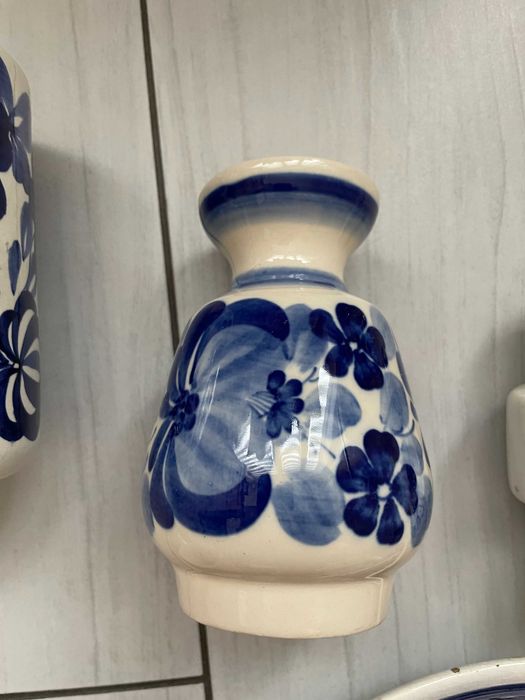 Zestaw porcelana fajans Włocławek niebieski
