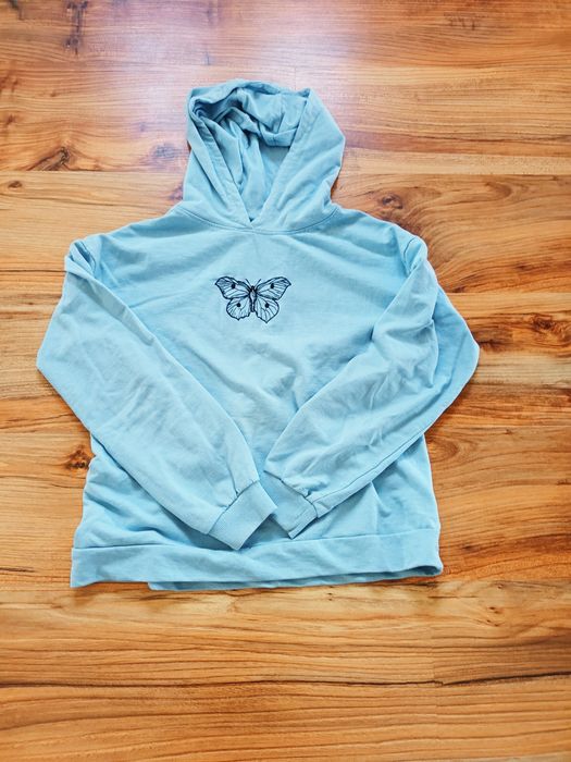 Bluza 158 XXS Sinsay z kapturem niebieska dziewczęca