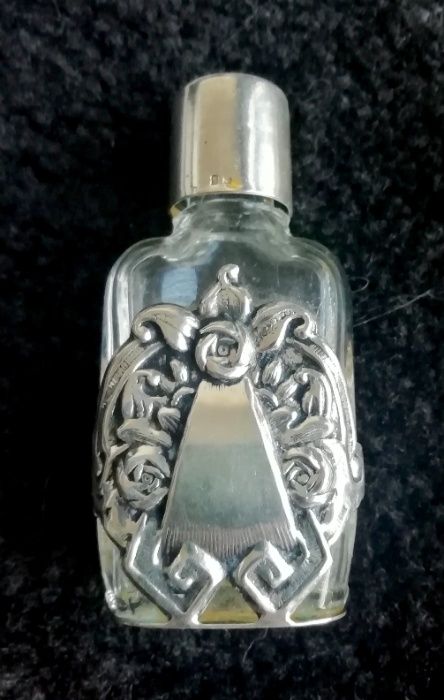 Estojo frasco de vidro para perfume revestido a prata águia 835