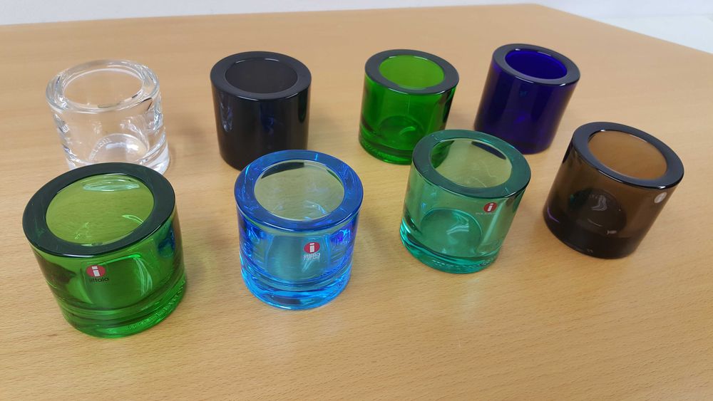 Świecznik Ittala Marimekko Kivi  piękne kolorowe szkło z lat 90 -tych