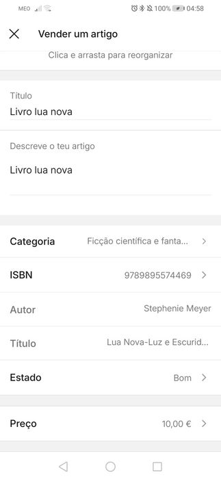 Livro lua nova da saga twigth litht