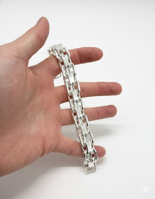 Срібний браслет 99г чоловічий, мужской серебряный браслет 925 Фараон