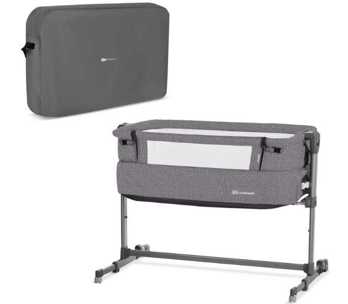 Kinderkraft NESTE UP Łóżeczko dostawne dostawka dziecięce szare