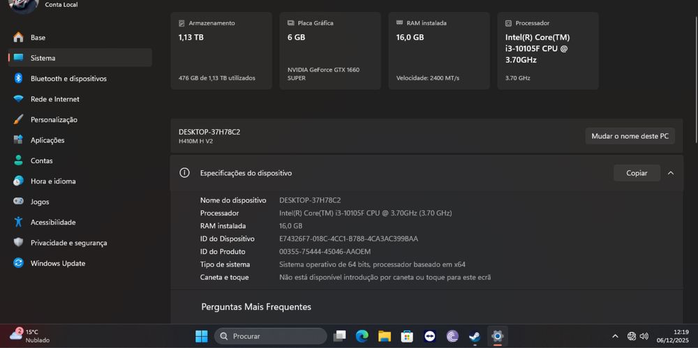 PC Gaming – i3-10105F • GTX 1660 Super MSI Gaming X • 16GB RAM