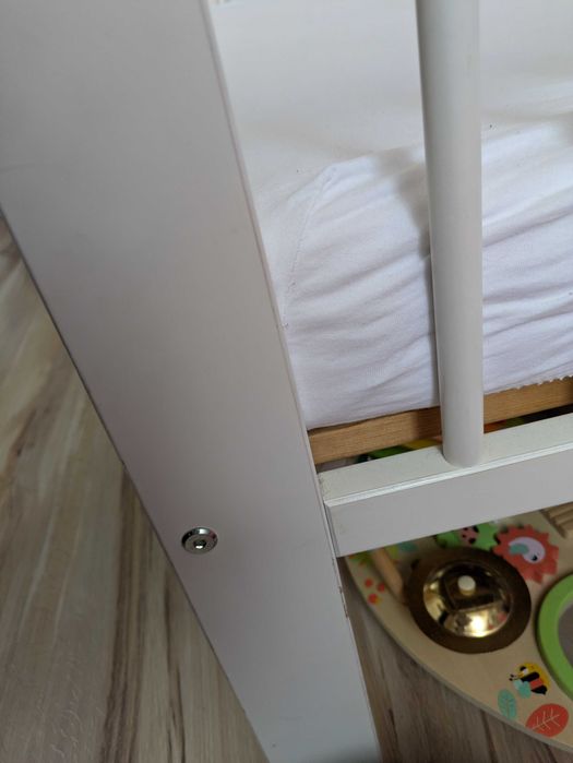 Łóżko dziecięce białe z barierką 160x80