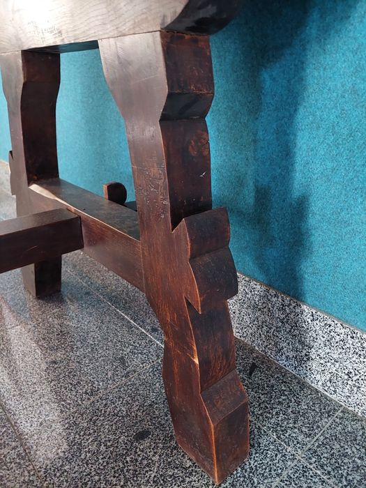 Mesa de Jantar Rústica Maciça Antiga - Século 20