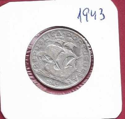 REPUBLICA  5$00   Escudos   1943     Prata