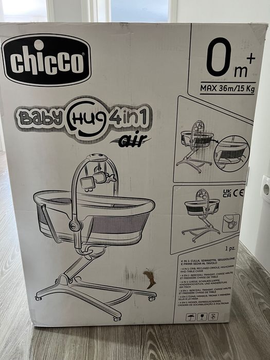 Berço Chicco Baby Hug 4 em 1 Air Stone + Colchão