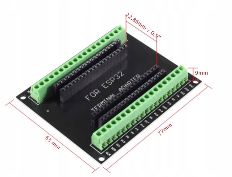 Adapter Terminal Shield ESP32 38-pin / ESP8266 / NodeMCU 0,9''