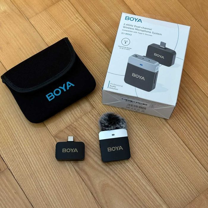 BOYA Беспроводной Петличный Конденсаторный Микрофон петличка (Type-C)