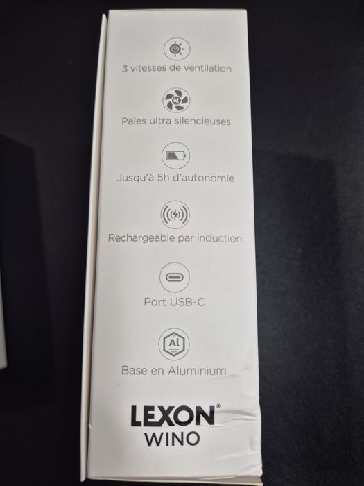 Designerski mini wentylator LEXON WINO | Ładowanie bezprzewodowe | USB