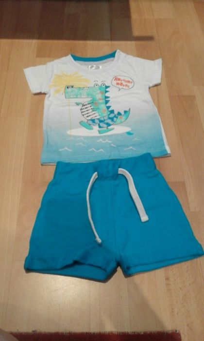 Komplet lato t-shirt spodenki 74 nowe