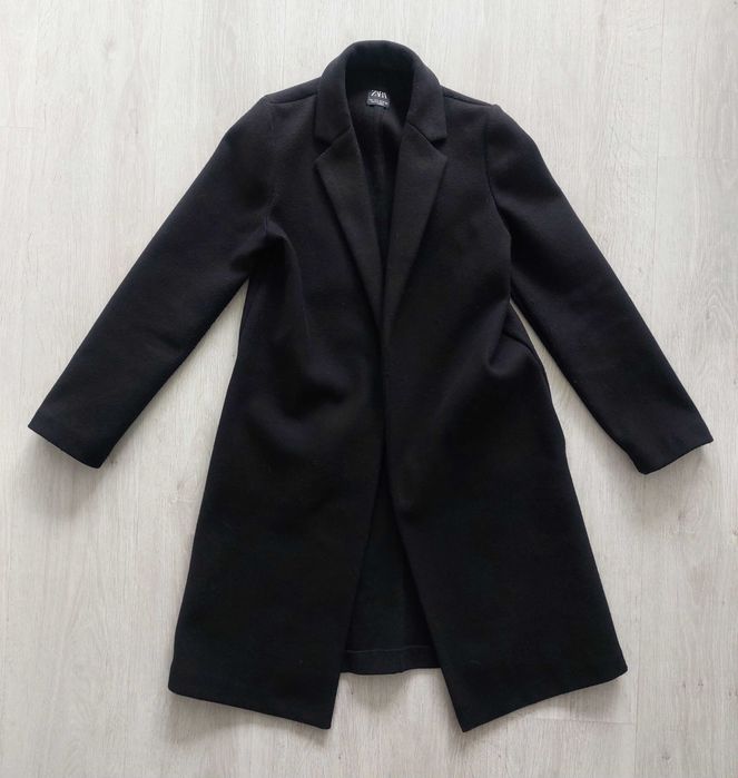 Czarny płaszcz Zara 36 S