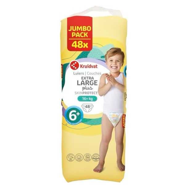 Підгузки памперси Kruidvat skin protect р6 54 шт та р6+ 48 шт 530 грн