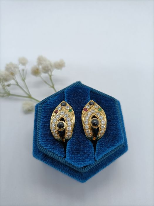 Królewskie kolczyki ze złota, złoto pr 585