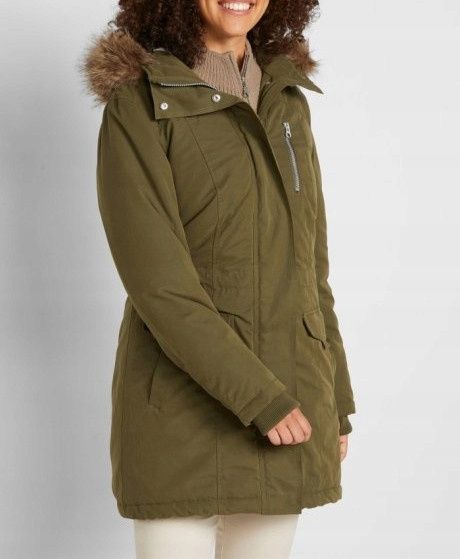 B.P.C parka khaki z futerkiem damska r.36