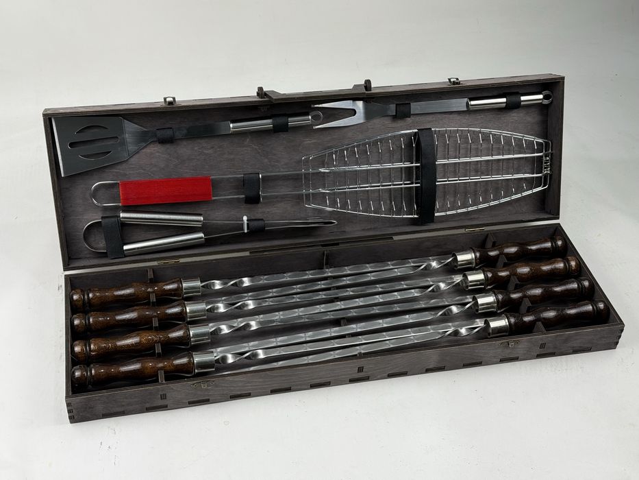 Набір шампурів у кейсі Вуд на 12 предметів