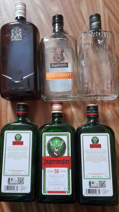 Butelki na nalewki-2 szt brazowe-1 l  i 6 szt-700 ml-25 zl