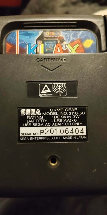 Konsola Sega gear z grą klax do wymiany kondensatory