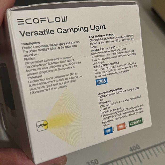 Кемпинговый фонарь EcoFlow Camping Light +повербанк, 7200mAh / 660 lm!