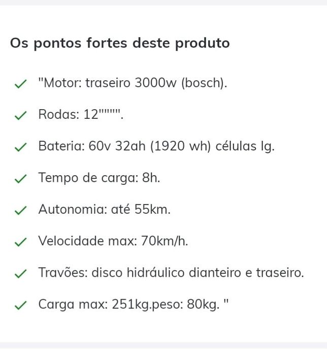 Scooter elétrica WayScral+2capacetes+capa+aloquete sonoro - Como novo!