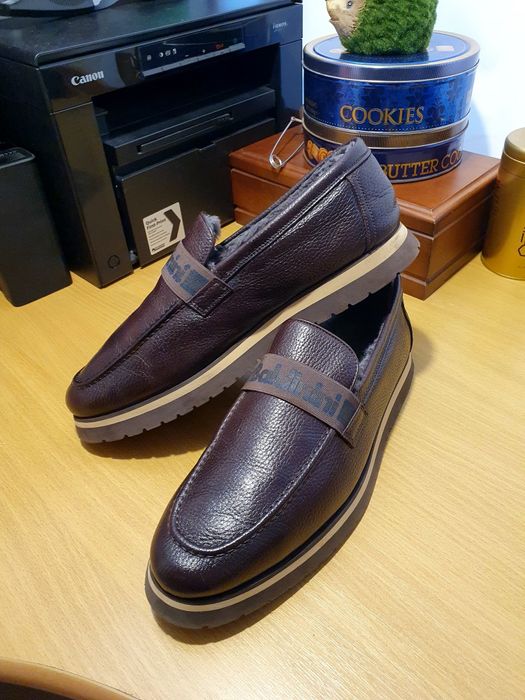 • Лофери Baldinini з натуральної шкіри та хутра (45UA, 30см) •