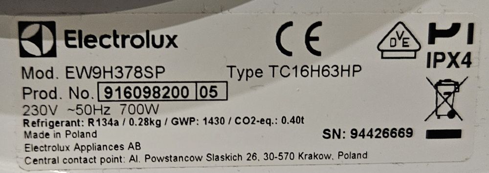 Suszarka Electrolux EW9H378SP