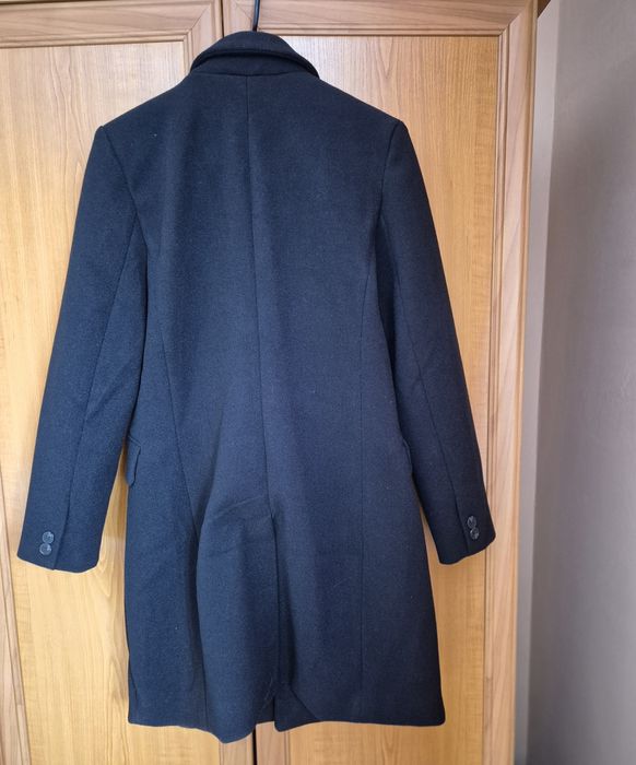 Damski czarny klasyczny płaszcz zimowy Sinsay S