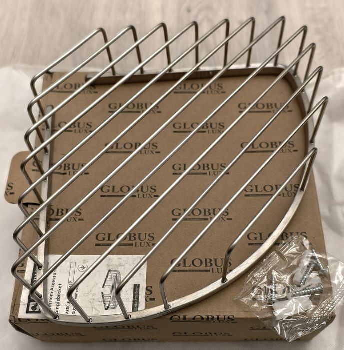 Поличка кутова нержавіюча сталь Globus Lux SS 8499