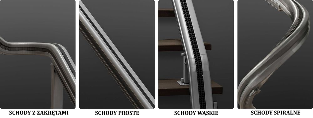 Krzesełko schodowe/winda schodowa, udźwig do 145 kg Prosta i skrętna