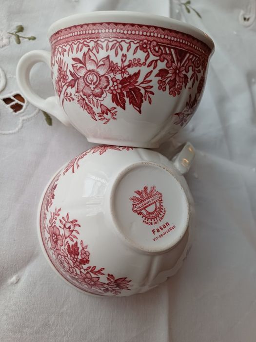 Чашки Villeroy&Boch красные Fasan,английские чашки