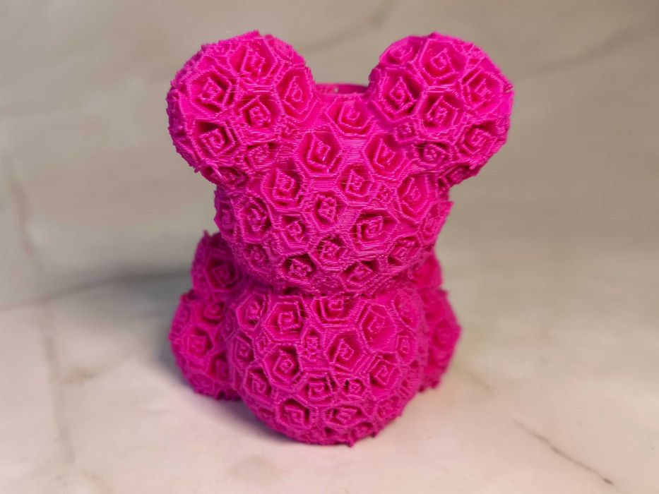 Miś z róż 3D – dekoracja / podstawka pod długopis - 5,5 cm