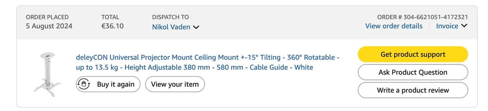 deleyCON Universal Projector Mount, Suporte para projetor