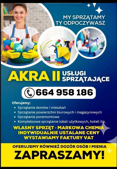 USŁUGI SPRZĄTAJĄCE - Sprzątanie domów, mieszkań i biur